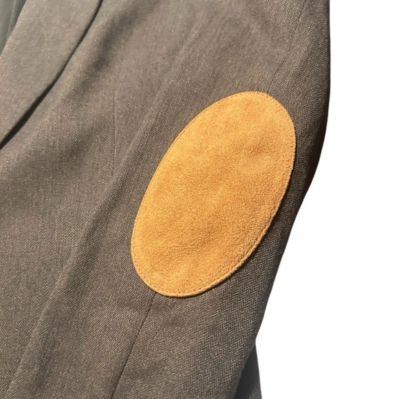 Cremieux Womens Brown Patch Sleeve one Button Front Blazer Sz 2 - Picture 8 of 15